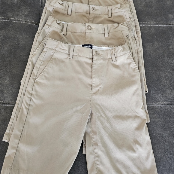 LandsEnd Boys Active Chino Uniform Shorts Khaki Bundle (qty 4)  Size 14 - Picture 5 of 5